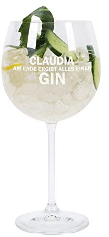 Herz & Heim® Gin & Tonic Glas mit Gravur des Namens - am Ende ergibt alles einen GIN