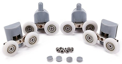 8x Galet Roulettes pour Porte de Douche en Alliage de Zinc Dual Rouleau 27mm