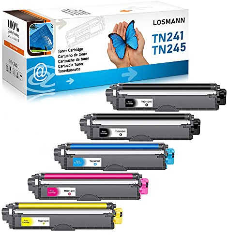 LOSMANN 5X toner kompatibel Brother TN-241 TN-245 för Brother HL-3140CW HL-3142CW HL-3150CDN HL-3150CDW HL-3152CDW HL-3170CDW HL-3172CDW DCP-9020CDW DCP-9022CDW MFC-9130CW MFC-9140CDN