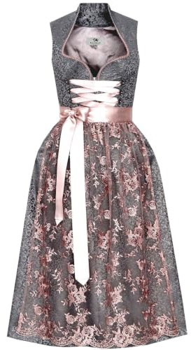 Edelnice Trachtenmode Exklusives Designer Langes Dirndl Miriam inkl. Spitzen Dirndlschürze Gr. 36-60