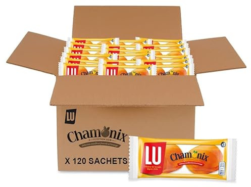 LU - Chamonix - Gâteau Moelleux Fourré à la Gelée d'Orange - Lot de Gâteaux Individuels - Idéal pour le Goûter ou une Pause Gourmande - Pack de 120 Sachets de 25 g