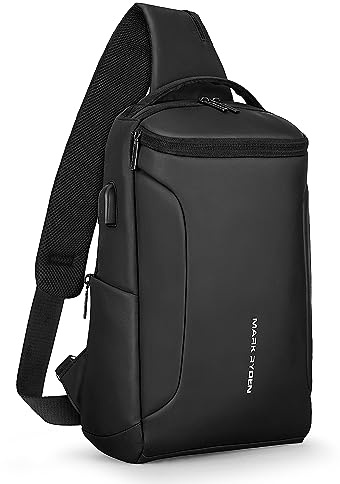 MARK RYDEN Sling Bag Herren Brusttasche Umhängetaschen Crossbody-Rucksack für 9.7 Zoll-12,3 Zoll iPad Wasserdichte Anti-Diebstahl Schultertasche