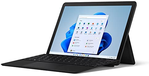 Microsoft Surface Go 3 Ordinateur Portable (Windows 11, écran 10.5'', 8Go RAM, 128Go SSD, Intel Pentium Gold, Wifi, Noir), le 2-en-1 PC/Tablette compact & polyvalent