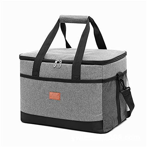 Kühltasche Gross,Faltbar Lunchtasche Picknicktasche Isoliertasche Kühlbox 35L,Cooler Bag Für Picknick Grill Einkauf Büro Outdoor Reisen (Grey)