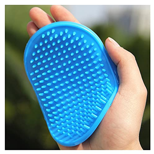 JKXWX Haustier Bürsten Haustiere Silikon Waschhandschuh Hund Katze Bad Pinsel Kamm Gummi Handschuh Haar Pelz Pflegen Massage Küche Reinigung Handschuhe Haustierbürste (Color : Blue)