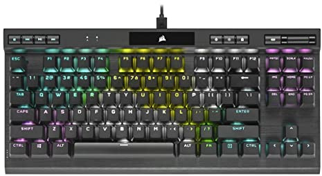 Corsair K70 RGB TKL CHAMPION SERIES Tastiera da gioco cablata ottica-meccanica senza chiave - Interruttori lineari OPX - Tappi per tasti PBT Dual Shot - Compatibile con iCUE - AZERTY FR - Nero