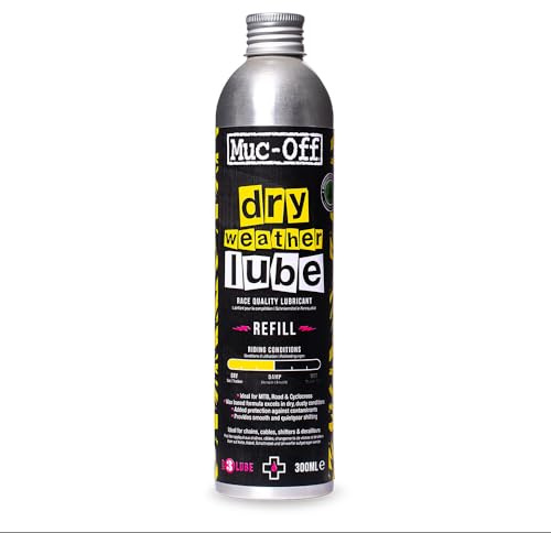 Muc-Off Dry Chain Lube, 300 Ml - Lubricante de Cadena de Bicicleta Biodegradable - Lubricante de Bicicleta Formulado para Ambientes Secos - Apto para Todo Tipo de Bicicletas