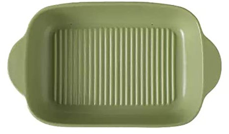 Lasagnera Teglia da forno in ceramica con manico, teglia da forno in ceramica, teglia rettangolare for lasagne, teglia, 8 pollici Teglie da Forno (Color : Green)
