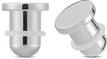 Longbeauty 1 Paar G23 Titan Ohr Plugs Tunnels Dehnstäbe Dehnset Dehnungsstäbe Ohr Tunnel 3mm-10mm Silber Expander Punkstil