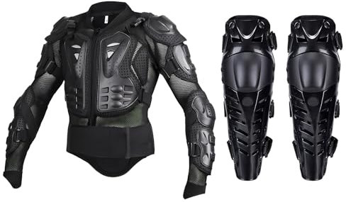 Giacche e ginocchiere for moto for adulti, giacca protettiva for moto, protezione for il torace della colonna vertebrale posteriore, armatura completa for attrezzatura da motocross for moto da cross (