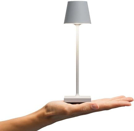 SIGOR Nuindie pocket LED Akku-Tischlampe, nebelgrau | Dimmbar • Indoor & Outdoor • IP54 • 21 cm • USB-C • 7 h Leuchtdauer