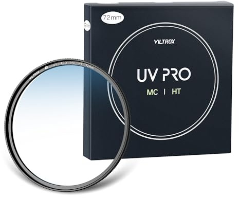 VILTROX 72MM UV-Filter MC UV Schutzfilter,UHD-Kameraobjektiv, 18 Mehrschichtige Beschichtungen, Ultraharte Beschichtung, Nano-Beschichtung, Hydrophob, Kratzfest, Ultradünn, für 72mm Kameraobjektiv
