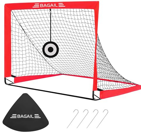 BAGAIL Football Goal with Target, Football Net with Ground Pegs & Carry Bag