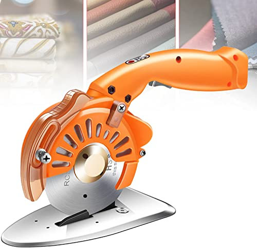 WYRMB Electric Rotary Cutter, Electric Fabric Scissors 27mm Cut Multi-layer,for Cloth Fabric Leather and Carpet, Comes with Replacement Blades, Sharpening Stones and More,100C-110v (110c 220v)