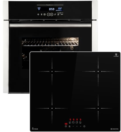 Autarkes Herdset: 60cm Einbaubackofen EB8016ED + 59cm Induktionskochfeld IH85900ED | Katalyse | Drehspieß | Pizzafunktion | Grill | Heißluft | Teleskopauszüge | Automatik-Timer | SET8016IH859ED