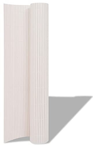 Kangmusi Gartenzaun Doppelseitig 90 x 300 cm Weiß, Doppelstabmattenzaun,Zaun Komplettset, 43622kangmusi