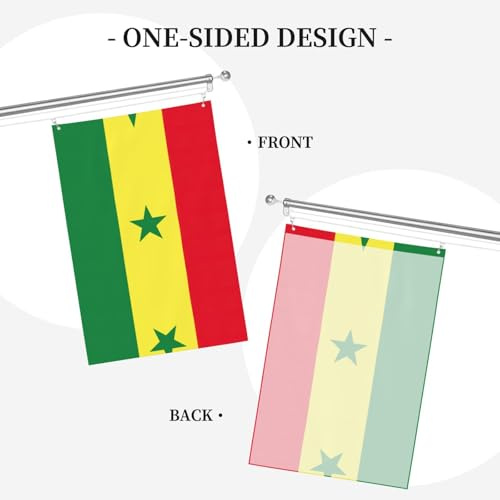 Drapeau du Sénégal aux couleurs vives 6 x 0,9 m pour l'extérieur Drapeaux Bannières avec œillets Polyester de qualité supérieure
