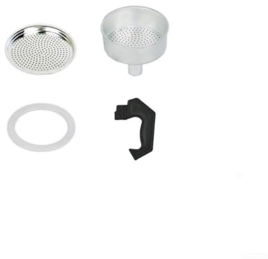 Besttoolifes Mocha Pot Accessories Set, Espresso Coffee Moka Pot Replacement Parts Handle Gasket Seal Funnel Filte, Multiple Sizes, Easy Installation(1 Cup)