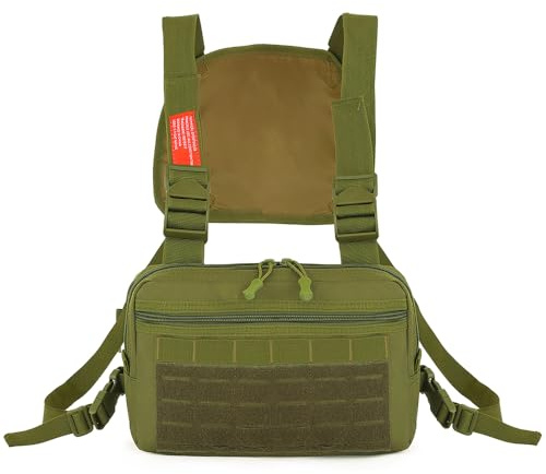 Taktische Brusttasche, Atmungsaktive Radio Harness Tasche, Verstellbare Sport Weste Tasche mit Verstellbarem Schultergurt zum Laufen, Wandern, Radfahren, Angeln, Reisen