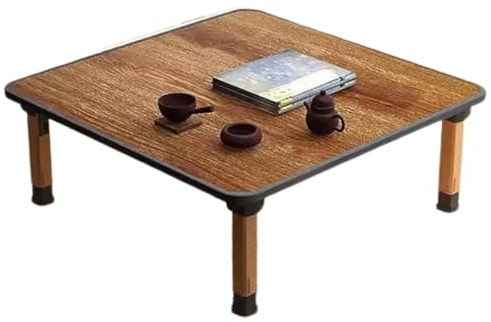 WIKLMOTH Multifunktionellt hopfällbart te soffbord i japansk stil, lågt matbord, litet skrivbord, för tatami som sitter på golvet sovrum burspråk te rum (fyrkantig, 80 x 80 cm)