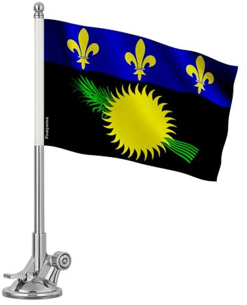 Mât à Ventouse Drapeau de Guadeloupe en Polyester 27x35 cm