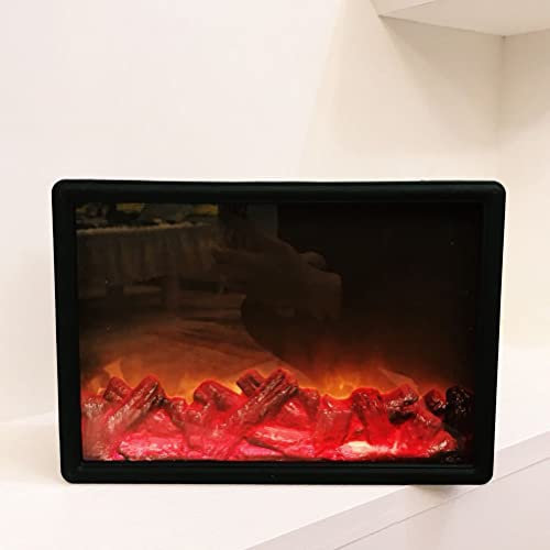 NOENNULL Luz de Llama LED Navideña Lámpara de Chimenea Simulada Luz Decorativa Interior para Ambiente Festivo Ambiente Acogedor con Llama Parpadeante Realista