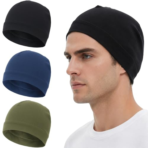 choshion 100% Cotton Skull Caps Beanie Bald Sleeping Hats for Men Women