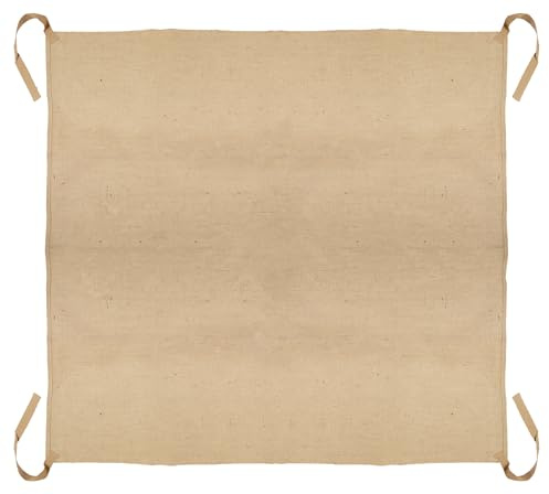 La Cordeline Bâche déchets Verts 190 x 190 cm en Toile de Jute Naturel renforcée 442 g/m² - Épaisse et Résistante - avec Poignées - Bâche Ramassage Déchets Verts, de récolte.