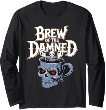 Taza de café Brew Of The Damned Skull Gothic Death Manga Larga
