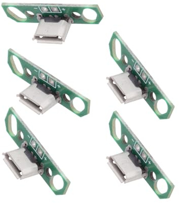 xiwai Lot de 5 connecteurs Femelles Micro USB 2.0 à Monter soi-même OEM avec Bride, Montage sur Carte PCB, Type à souder