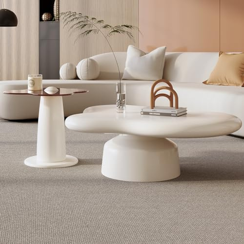 Guyii Modernes Couchtisch-Set in Wolkenform – Cremeweiße Kaffeetische & Beistelltische im Cloud-Design – Sofatisch, Teetisch, Design Wohnzimmertisch