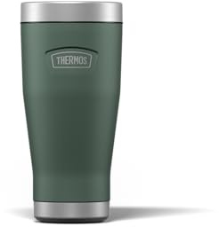 Thermos - Icon Rock Cap Green Travel Tumbler (470ml), Reusable Insulated Stainless Steel Coffee Cup for Hot or Cold Drinks, Vacuum Sealed Water Flask with a Leak-Proof Lid, 7hr Hot/22hr Cold