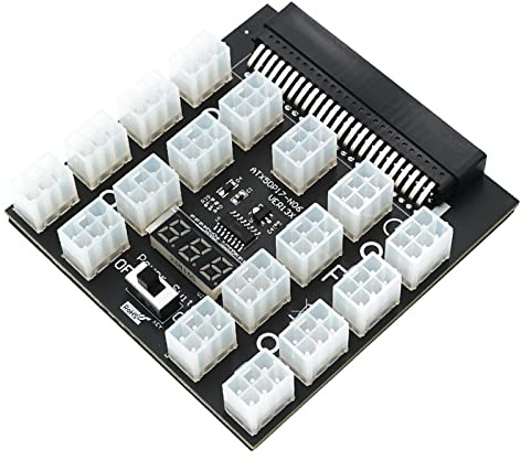 VYSLZ PCI-E 12V 50Pin auf ATX 17 x 6Pin Netzteil Server Adapter Breakout Board für 750W 1100W 1600W 2000W 2400W PSU GPU Mining