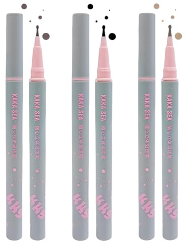 WUSJCOF Stylo pour nævus lacrymal,3 pièces,Imperméable,Aspect naturel et réaliste,Outil de maquillage durable et léger,anti-taches,Crayon de rousseur,à petite tête ronde (3 couleurs,marron)