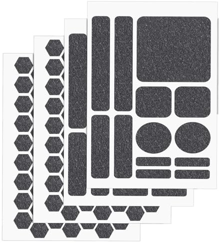 lasuroa 4pcs Phone Grip Tape Stickers, Hexagonal and Round Anti-Slip Phone Case Grip Tape Pre-Cut Strips Adhesive Traction Non-Slip Pads Grips Sticker for Cellphone Laptop Mouse Controller (Style A)