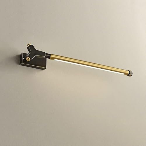 LYOUAE Spiegelleuchte Spiegellampe Vintage Industrielle Schminkleuchte über dem Spiegel Schwarz Gold Badezimmer LED 4000K Wandleuchte for Make-up Frisiertisch Waschraum(70cm)