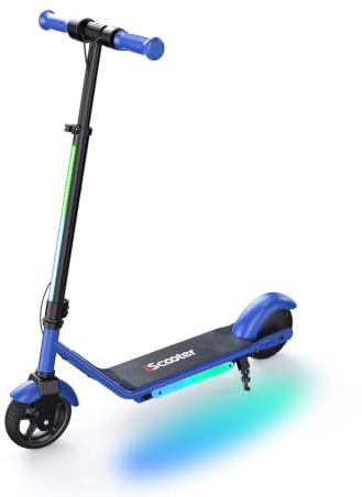 iScooter E Scooter für Kinder von 6-12 Jahren, 6 Elektroroller mit Bunte Lichter & 3 Höhenstufen einstellbar, 5.5 Leicht Kinder E Roller mit leuchtendem Vorderrad, 3/2 modi 5-16 km/h