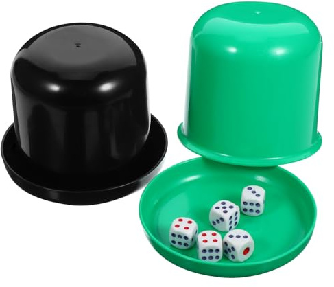 Toddmomy Jeu de Dés Gobelet à Dés 5 Pièces Ergonomique pour Adultes Bar et Fête Ensemble Ludique et Professionnel Couleur Aléatoire