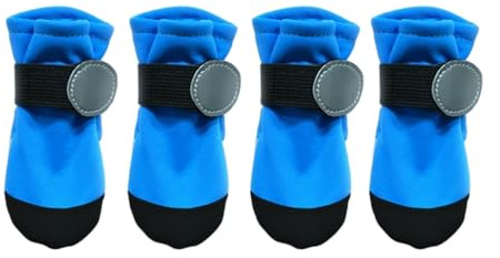 YUNNIAN 4 Stück Hundeschuhe Mit Reflektierenden Weichen Gummisohlen Wasserabweisender Pfotenschutz Für Kleine Rassen Outdoor Aktivitäten Bequeme Hundeschuhe Zum Wandern