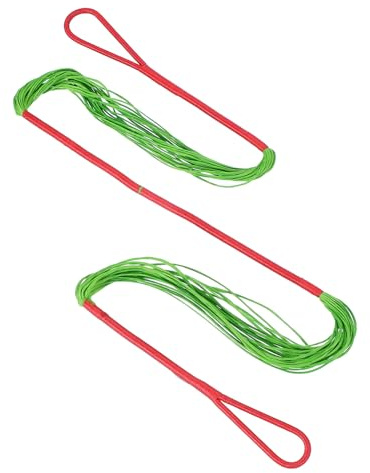 QUARKZMAN Traditioneller Recurve Bogen Ersatzsehne AMO 26.5 In 28 Strängen Bogensport Sehnen Zubehör Universelle Bogensport Ausrüstung Traditioneller Langrecurve Pferdebogen (Grün/Rot)