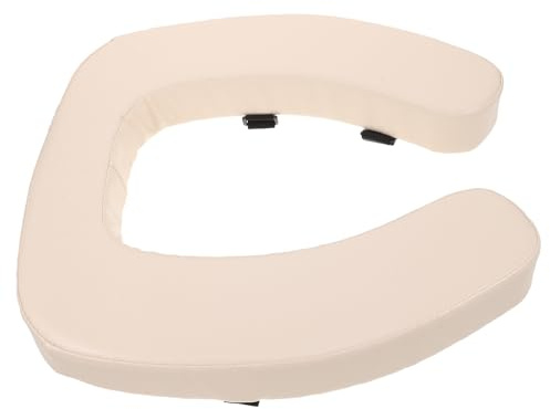 CONGARTENO Cojín de Inodoro Acolchado de Esponja de Alta Densidad, Asiento Elevado Reforzado para Baño, Alzador de Asiento Portátil para Personas Mayores y Embarazadas, Color Beige