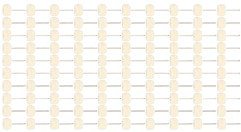 Chrees Rueda de Bola de Pulido de Lana Precisa Pulido Fino Eficiente para Material de Tallado de Madera Lana y Acero de Alta Velocidad Color Blanco y Plateado Cantidad 100 Piezas