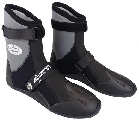 Ascan Titan 7 mm titanbeschichteter Neoprenschuh für die kältesten Tage. Leichter Einstieg durch sehr Flexibles Fersenneopren. Flexible Sohle