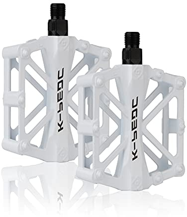 SPFASZEIV Fahrrad Pedal Aluminium Bike Pedale Cycling/Road Mountain MTB/BMX Bike Pedal mit Super Lager Pedale Licht Stable Plat mit Anti Rutschpedal für 9/16 Zoll (5 Farbe)