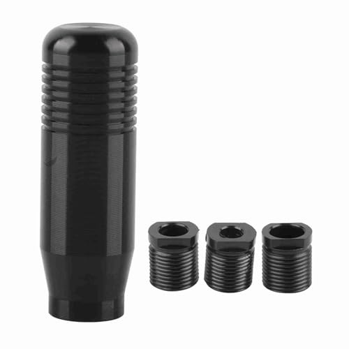 KIMISS Aluminiumlegierung Auto manuelle Schaltknauf Schalthebel Griff Schaltkopf 8,5 cm (schwarz, blau, rot, bunt)(Schwarz)