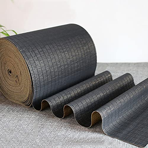 MMQGQ Rollable Bambus Tischläufer, Schwarz Cuttable Tee Matte, Japanische wasserdichte Tischmatte Für Teehouse Esstisch(Size:30 * 240cm)