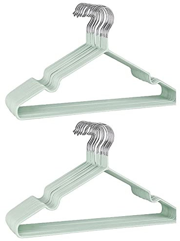 Cintres en métal avec revêtement en caoutchouc de qualité supérieure – Très résistants – Peu encombrants – Cintres pour penderie – Cintres fins et antidérapants en chrome