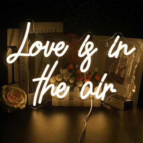 Looklight Love is in the Air Signo de neón blanco cálido LED de luz de neón para la decoración USB de señal de neón para el dormitorio Inicio Bar Pub de la boda de la fiesta