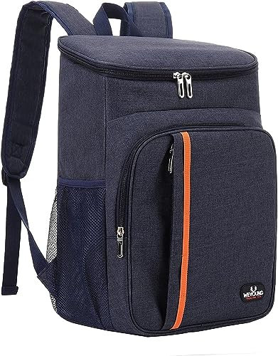QINGLOU Zaino Termico Frigo 25L, Borsa Termica Porta Pranzo Borsa Frigo Borsa della Spesa Isoterma, Grande Frigo Termico per PIC-nic/All'aperto/Barbecue/Campeggio/Eventi Sportivi (A.Blu Navy)