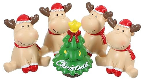 PRETYZOOM 5stücke Mini Weihnachtsfiguren Resin Teilig Weihnachtsbaum Lebendige Weihnachtsdeko Für Zuhause Schlafzimmer Und Partys Tischdekoration Für Festtage